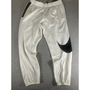 Nike Dri-FIT Basketball Pants Men’s XXL White Black Swoosh Joggers CK613-100